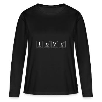 LIEBE - CHEMISCHE ELEMENTE - LOVE - Frauen Premium Bio Langarmshirt - Schwarz - Vorne - Julia (174cm)