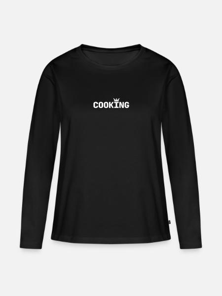 CooKING - Frauen Premium Bio Langarmshirt - Schwarz