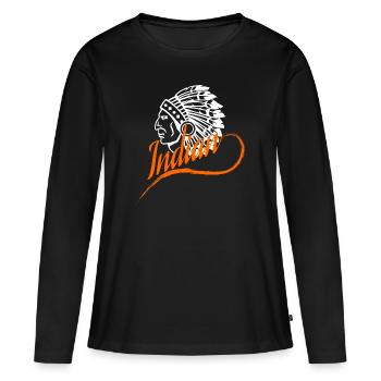 Indian - Women's Premium Organic Long Sleeve Shirt - black - Front - Julia (174cm)