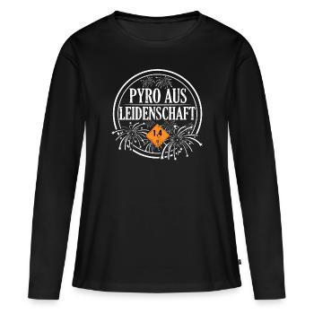 Pyro aus Leidenschaft - Frauen Premium Bio Langarmshirt - Schwarz - Vorne - Julia (174cm)