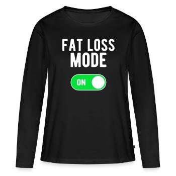Fettabbau-Modus EIN Bodybuilding-Gewichte-Training - Frauen Premium Bio Langarmshirt - Schwarz - Vorne - Julia (174cm)
