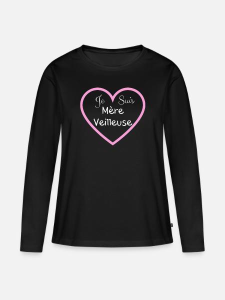 Ich bin wach - Frauen Premium Bio Langarmshirt - Schwarz