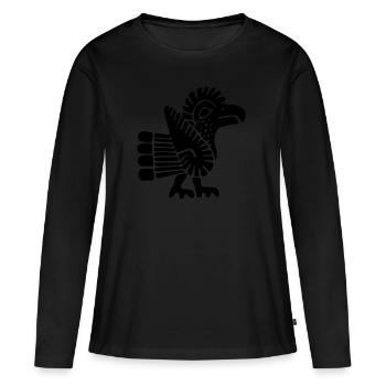 Bird Maya - Women's Premium Organic Long Sleeve Shirt - black - Front - Julia (174cm)