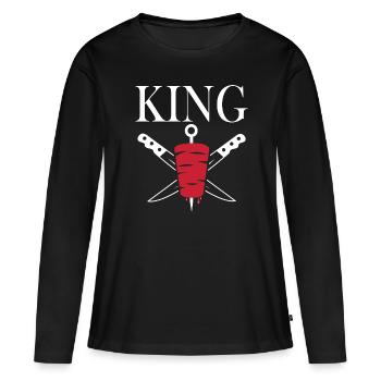 King Kebab Koch Küche Restaurant Kebab - Frauen Premium Bio Langarmshirt - Schwarz - Vorne - Julia (174cm)