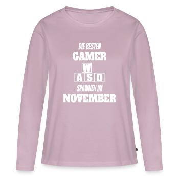 Game Gaming Geburtstag November Konsole Controller - Frauen Premium Bio Langarmshirt - Altrosa - Vorne - Julia (174cm)