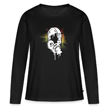 Casque de Musique DJ Equalizer aux Couleurs Reggae - T-shirt manches longues Premium bio Femme - noir - Devant - Julia (174cm)