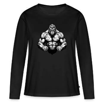 Gorilla Beast Musculation Muscles - T-shirt manches longues Premium bio Femme - noir - Devant - Julia (174cm)