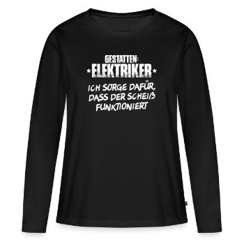 Électricien électricien Électricien électricien - T-shirt manches longues Premium bio Femme - noir - Devant - Julia (174cm)
