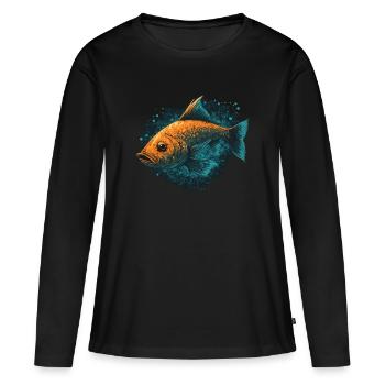 Fischkopf - Frauen Premium Bio Langarmshirt - Schwarz - Vorne - Julia (174cm)