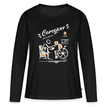 Aidante de tout mon cœur - Pflegerin - T-shirt manches longues Premium bio Femme - noir - Devant - Julia (174cm)