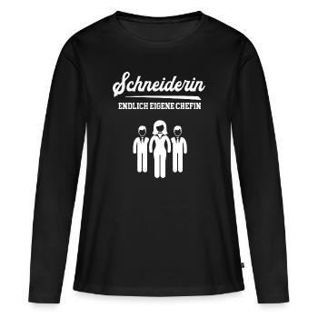 Schneiderin Chefin Selbstständigkeit Schneiderei - Frauen Premium Bio Langarmshirt - Schwarz - Vorne - Julia (174cm)