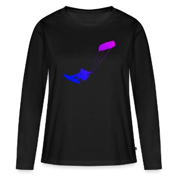 Kitesurf Kitesurfer Hommes Kitesurf Kitesurf - T-shirt manches longues Premium bio Femme - noir - Devant - Julia (174cm)