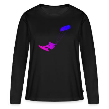 Kitesurf Féminin Kitesurf Kitesurf Kitesurf Kitesurf - T-shirt manches longues Premium bio Femme - noir - Devant - Julia (174cm)