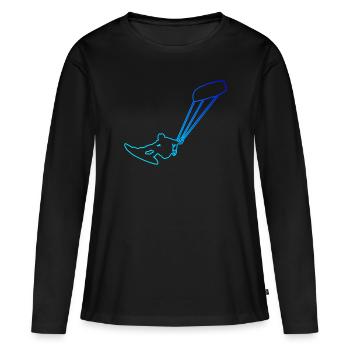 Femmes Kitesurfer Kitesurf Kitesurf Kitesurf - T-shirt manches longues Premium bio Femme - noir - Devant - Julia (174cm)
