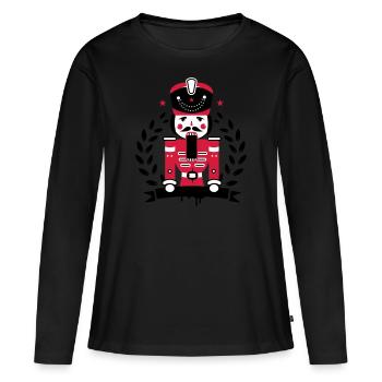 Casse-Noisette Hussard la bouche ouverte - T-shirt manches longues Premium bio Femme - noir - Devant - Julia (174cm)