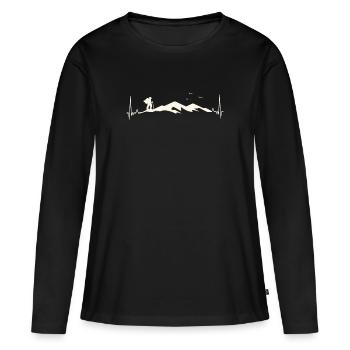 Allgäu - T-shirt manches longues Premium bio Femme - noir - Devant - Julia (174cm)