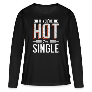 Citation drôle - T-shirt manches longues Premium bio Femme - noir - Devant - Julia (174cm)