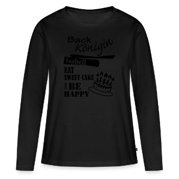 Backmeisterin Isabell - Frauen Premium Bio Langarmshirt - Schwarz - Vorne - Julia (174cm)