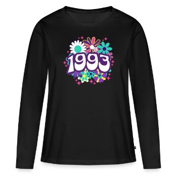 Fête Anniversaire Femme 1993 30 Ans Anniversaire - T-shirt manches longues Premium bio Femme - noir - Devant - Julia (174cm)
