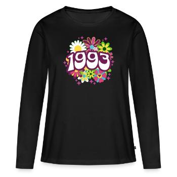 Fête Anniversaire Femme 1993 30 Ans Anniversaire - T-shirt manches longues Premium bio Femme - noir - Devant - Julia (174cm)
