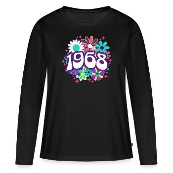 Birthday Party Woman 1968 55 Years Anniversary - Women's Premium Organic Long Sleeve Shirt - black - Front - Julia (174cm)