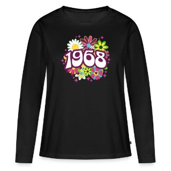 Birthday Party Woman 1968 55 Years Anniversary - Women's Premium Organic Long Sleeve Shirt - black - Front - Julia (174cm)