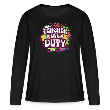 Ende des Schuljahres Sommerferienlehrer - Frauen Premium Bio Langarmshirt - Schwarz - Vorne - Julia (174cm)