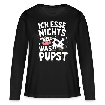 Végétarien Végétalien Végétarien Végétarien - T-shirt manches longues Premium bio Femme - noir - Devant - Julia (174cm)