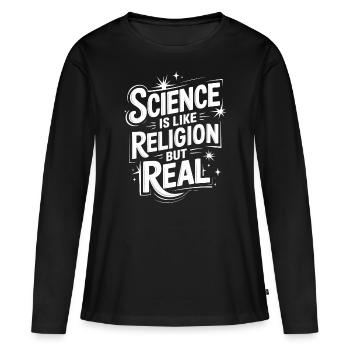 Atheismus Atheist Anti-Religion Agnostiker - Frauen Premium Bio Langarmshirt - Schwarz - Vorne - Julia (174cm)