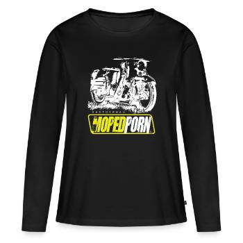 Simson Schwalbe KR51 - MOPEDPORN - Frauen Premium Bio Langarmshirt - Schwarz - Vorne - Julia (174cm)