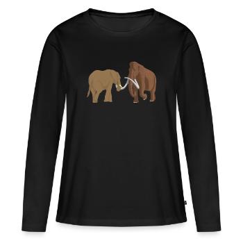 Éléphant, mammouth laineux de l’âge de pierre - T-shirt manches longues Premium bio Femme - noir - Devant - Julia (174cm)