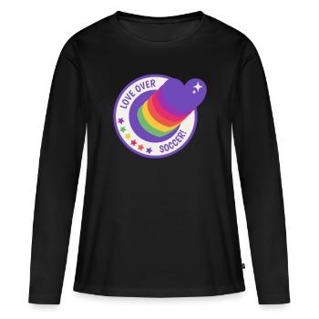 Déclaration LGBTQ L’amour du football sur le football - T-shirt manches longues Premium bio Femme - noir - Devant - Julia (174cm)