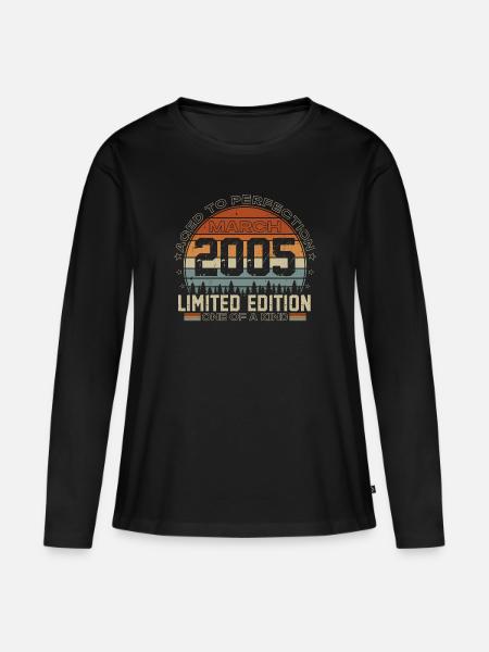 März 2005 Vintage Jahrgang Geburtstag Geschenk - Frauen Premium Bio Langarmshirt - Schwarz
