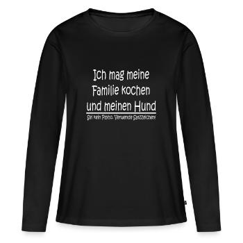 Sei kein Psycho Verwende Satzzeichen! Komma Gramma - Frauen Premium Bio Langarmshirt - Schwarz - Vorne - Julia (174cm)