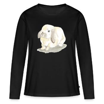 Lapins - T-shirt manches longues Premium bio Femme - noir - Devant - Julia (174cm)