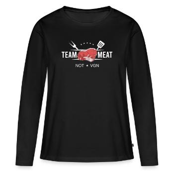 Team Meat Grillen Griller Fleischesser Steak - Frauen Premium Bio Langarmshirt - Schwarz - Vorne - Julia (174cm)