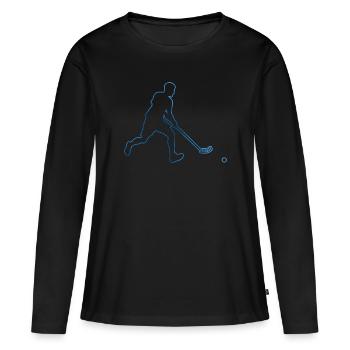 Floorball Salibandy Unihockeyspielen Unihockey - Women's Premium Organic Long Sleeve Shirt - black - Front - Julia (174cm)