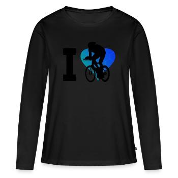 Cycliste de course vélo de course vélo de route cyclisme de course - T-shirt manches longues Premium bio Femme - noir - Devant - Julia (174cm)