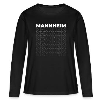 Mannheim - T-shirt manches longues Premium bio Femme - noir - Devant - Julia (174cm)