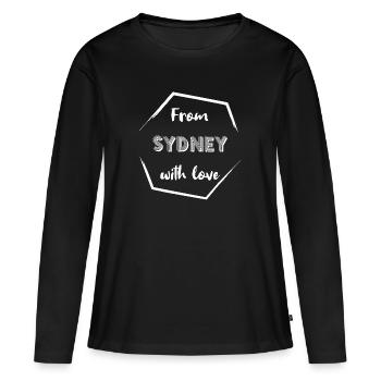 From Sydney with love - T-shirt manches longues Premium bio Femme - noir - Devant - Julia (174cm)