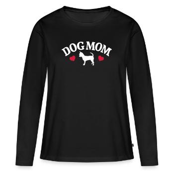 Dog Mom Chihuahua Hund Hundeliebhaber Hundehalter - Frauen Premium Bio Langarmshirt - Schwarz - Vorne - Julia (174cm)