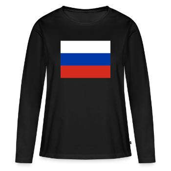 Russian flag - Women's Premium Organic Long Sleeve Shirt - black - Front - Julia (174cm)