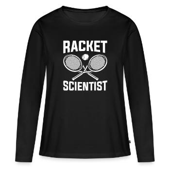 Scientifique de la raquette - T-shirt manches longues Premium bio Femme - noir - Devant - Julia (174cm)