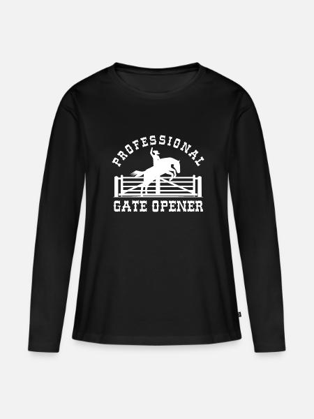 Professioneller Toröffner - Frauen Premium Bio Langarmshirt - Schwarz