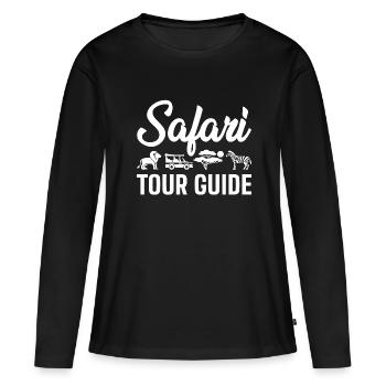 Guide touristique Safari - T-shirt manches longues Premium bio Femme - noir - Devant - Julia (174cm)
