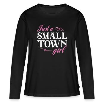 Juste une petite fille de ville - T-shirt manches longues Premium bio Femme - noir - Devant - Julia (174cm)