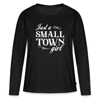 Nur ein kleines Stadtmädchen - Frauen Premium Bio Langarmshirt - Schwarz - Vorne - Julia (174cm)