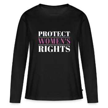 Protéger les droits des femmes - T-shirt manches longues Premium bio Femme - noir - Devant - Julia (174cm)