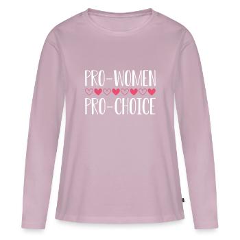 Pro Femmes Pro Choix - T-shirt manches longues Premium bio Femme - rose poudré - Devant - Julia (174cm)