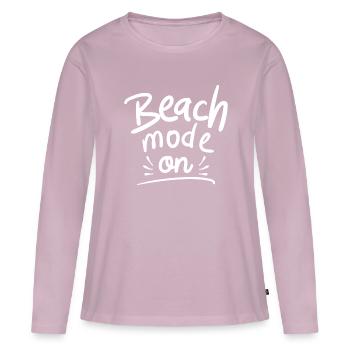 Mode Plage activé - T-shirt manches longues Premium bio Femme - rose poudré - Devant - Julia (174cm)
